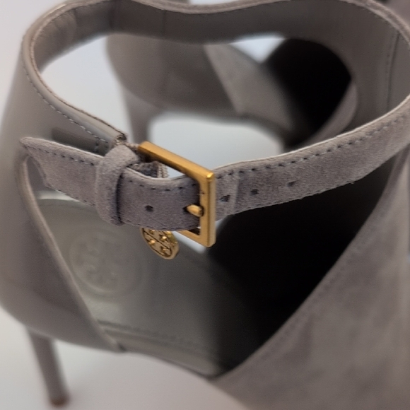 Tory Burch Gray Suede Ashton Bootie Heel Shoes size 5M - Picture 7 of 15